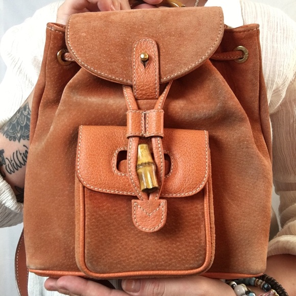 gucci backpack bamboo handle